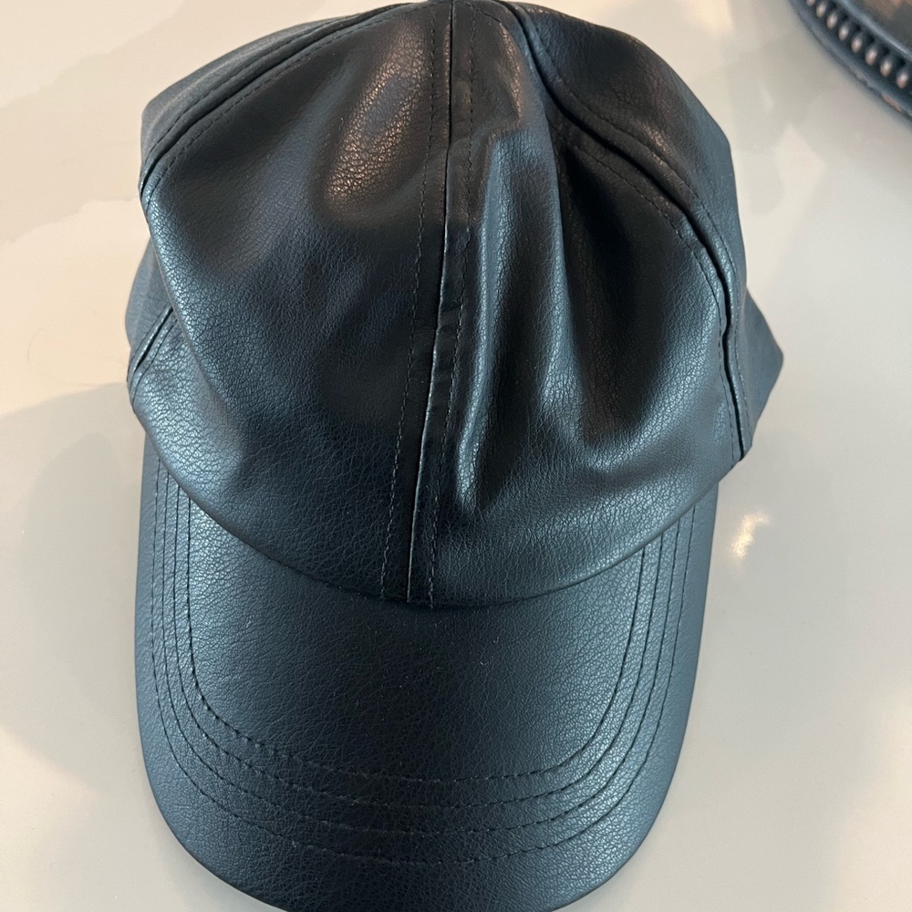 Elegant Black Leather Cap
